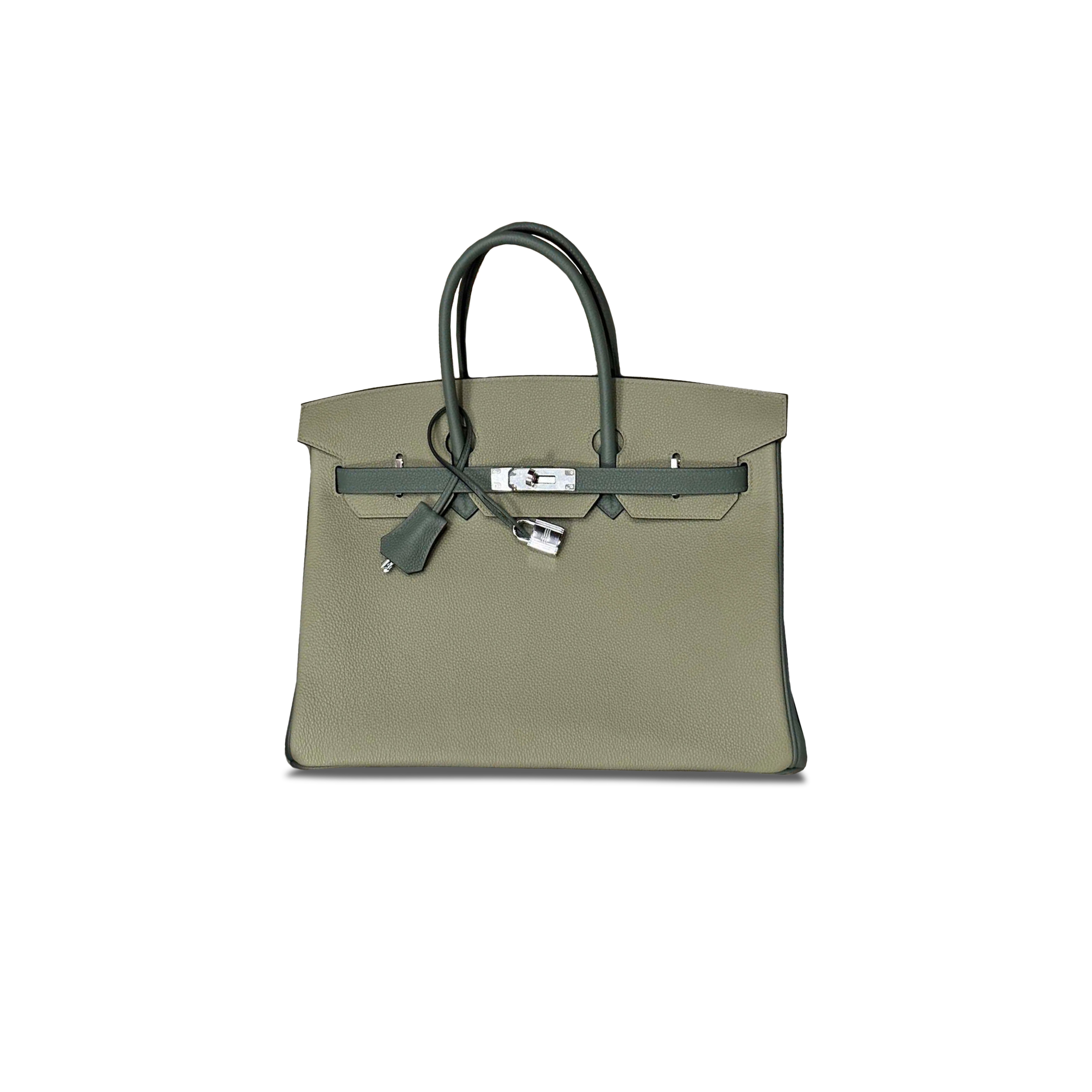 H**me5 BIRKIN 35 TOGO LEATHER SILVER HARDWARE ALMOND GREEN BAG BK30C6EPSS (35*25*18cm) Master Quality